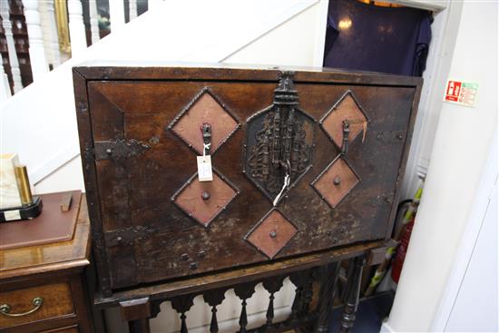 A late 16th/early 17th century Spanish walnut Vargueno, W.3ft 8in. D.1ft 7in. H.4ft 9in.